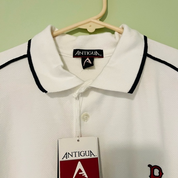 Boston Red Sox White Polo Shirt Antigua MLB Genuine Merchandise Size Large Dry - Picture 3 of 7